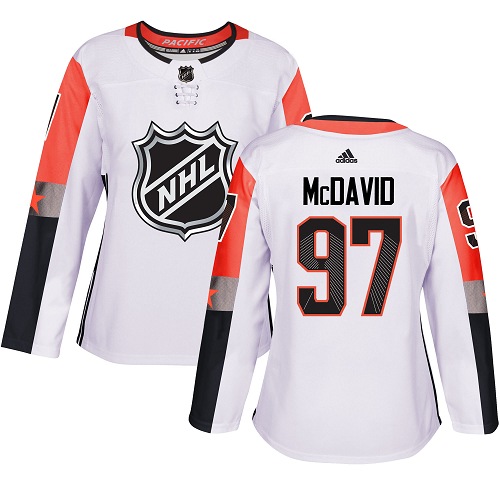 Adidas Edmonton Oilers #97 Connor McDavid White 2018 All-Star Pacific Division Authentic Women Stitched NHL Jersey